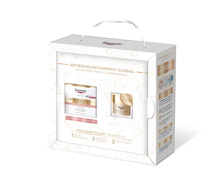 Eucerin Coffret Hyaluron-Filler + Elasticity Creme Dia Rose FPS30 50ml + Creme de Noite 20ml XMAS25