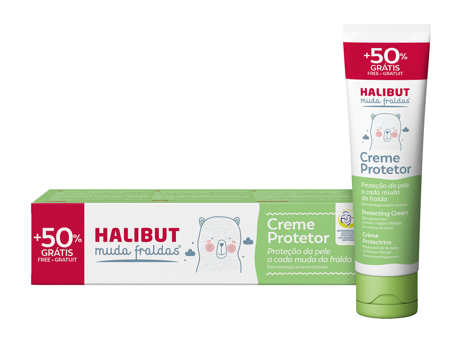 Halibut Muda Fraldas Creme 150g com oferta de 50%