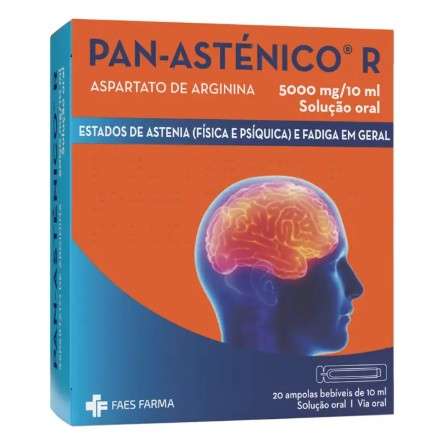 Pan-asténico R 5000 mg/10 ml x 20 Ampolas Bebíveis