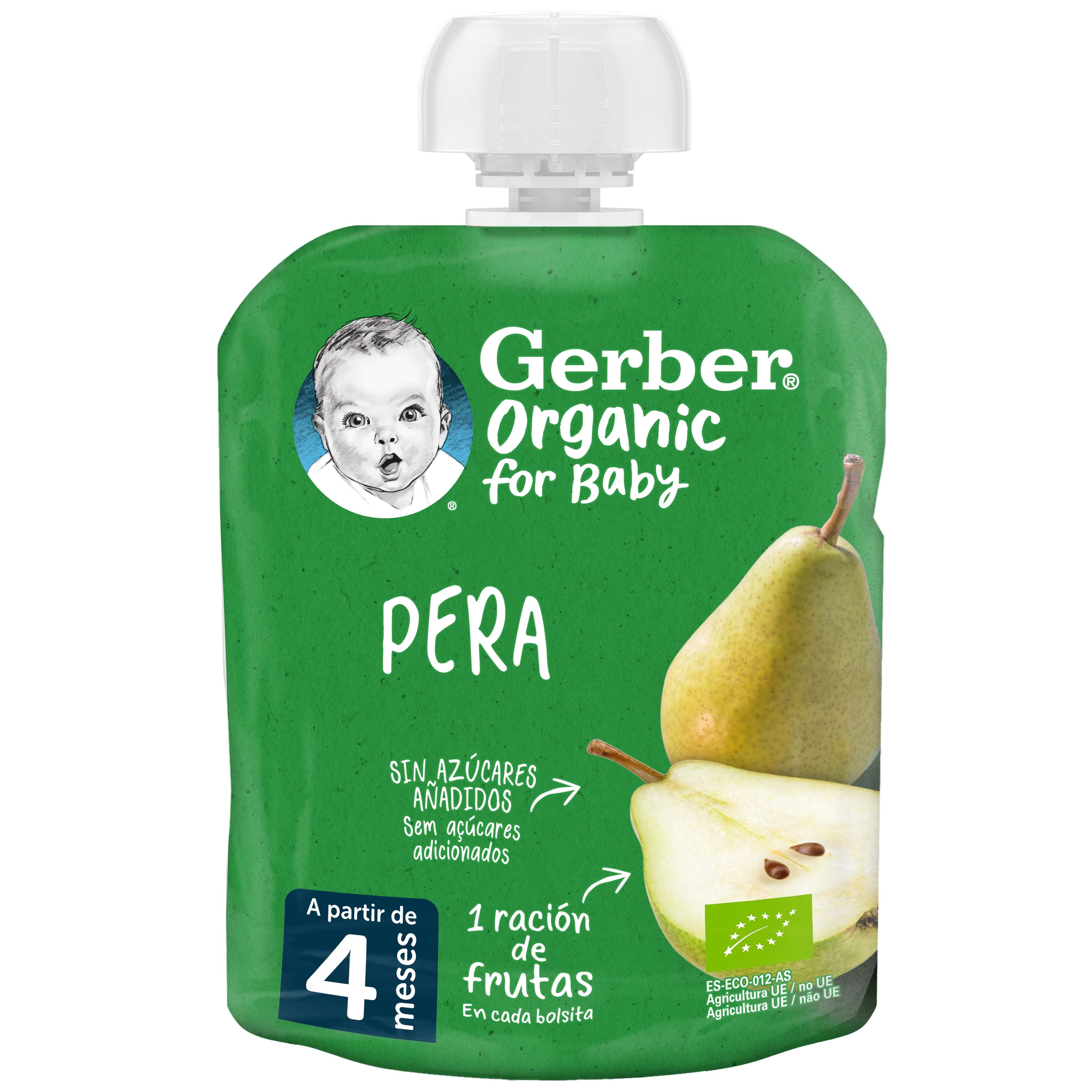 Nestlé Gerber Bio Pacotinho de Fruta Pera 90g 4M+