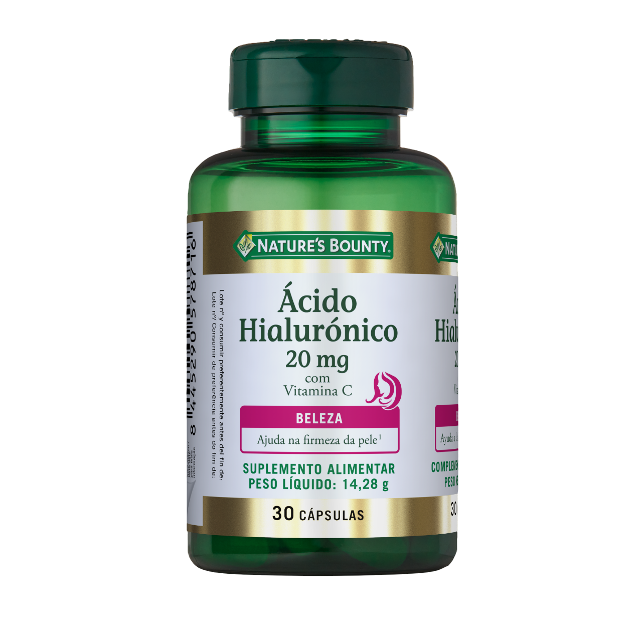 Nature's Bounty Ácido Hialurónico Com Vitamina C 30 Cápsulas De 20mg