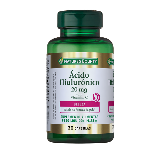 Nature's Bounty Ácido Hialurónico Com Vitamina C 30 Cápsulas De 20mg