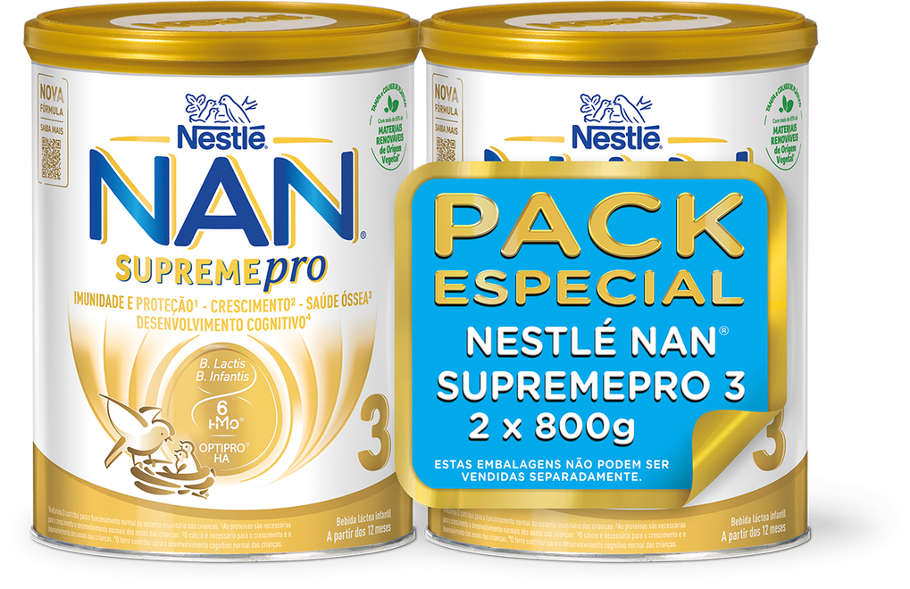 NAN Supreme Pro 3 Pack Leite Crescimento 800g x2