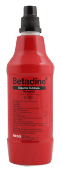 BETADINE, 40 MG/ML-500 ML X 1 ESP CUT IODOPOVIDONA