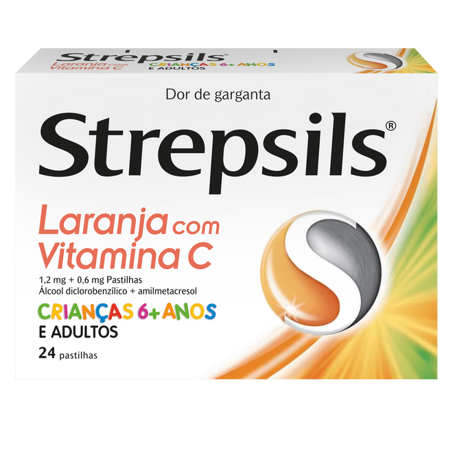 Strepsils Laranja com Vitamina C 24 pastilhas