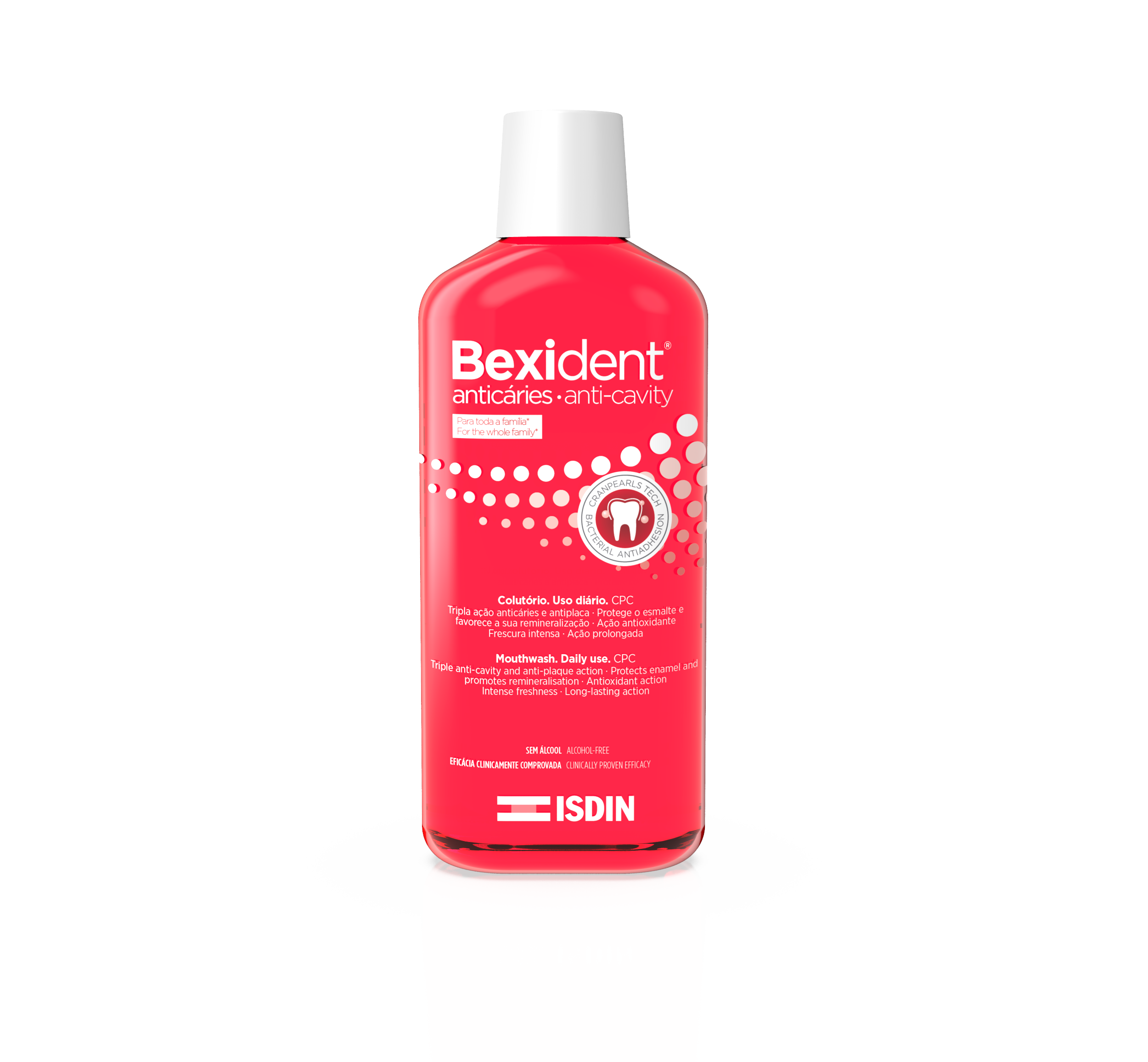 ISDIN Bexident Anticáries Colutório 500ML- Colutório de uso diário anticáries com flúor e CPC