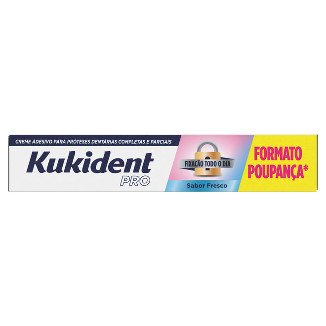 Kukident Pro Fixação Todo Dia Creme Adesivo Sabor Fresco - 70G