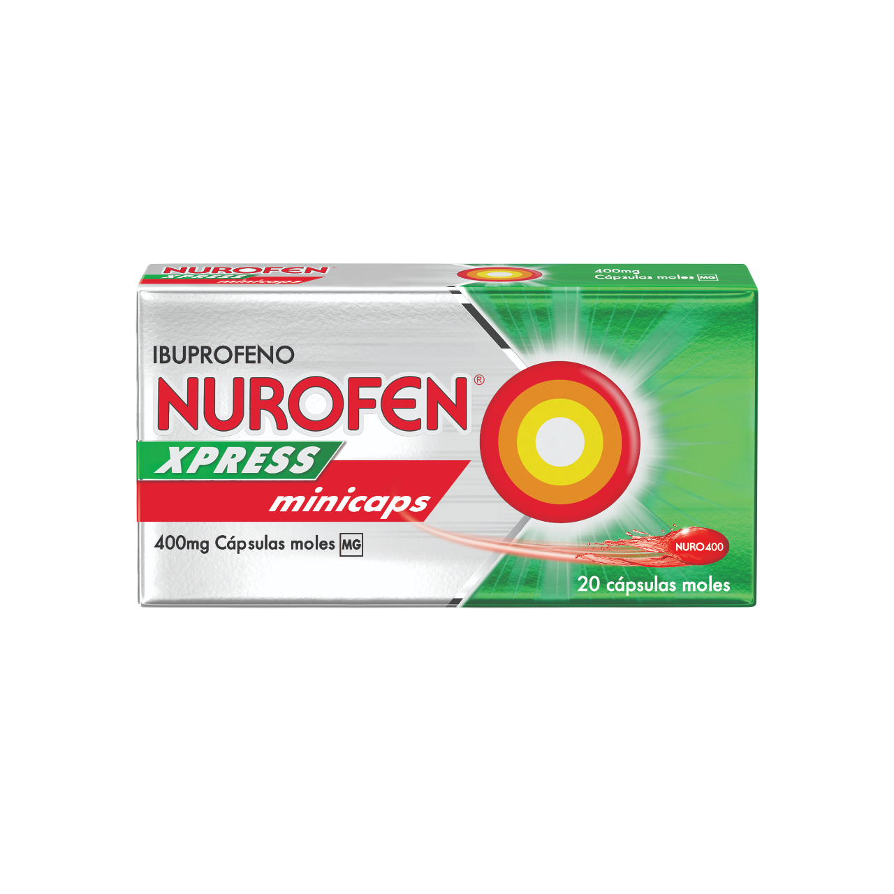 Nurofen Xpress Minicaps MG, 400 mg Blister 20 Unidade(s) Caps mole