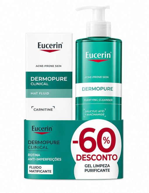 Eucerin Pack DermoPure Fluido Maficante + Gel Limpeza -50%