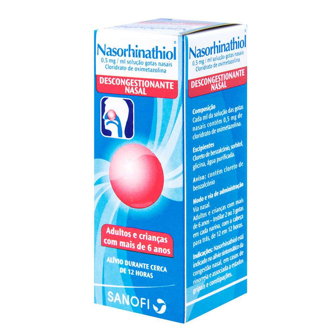 Nasorhinathiol, 0.05% - 15ml solução nasal conta-gotas