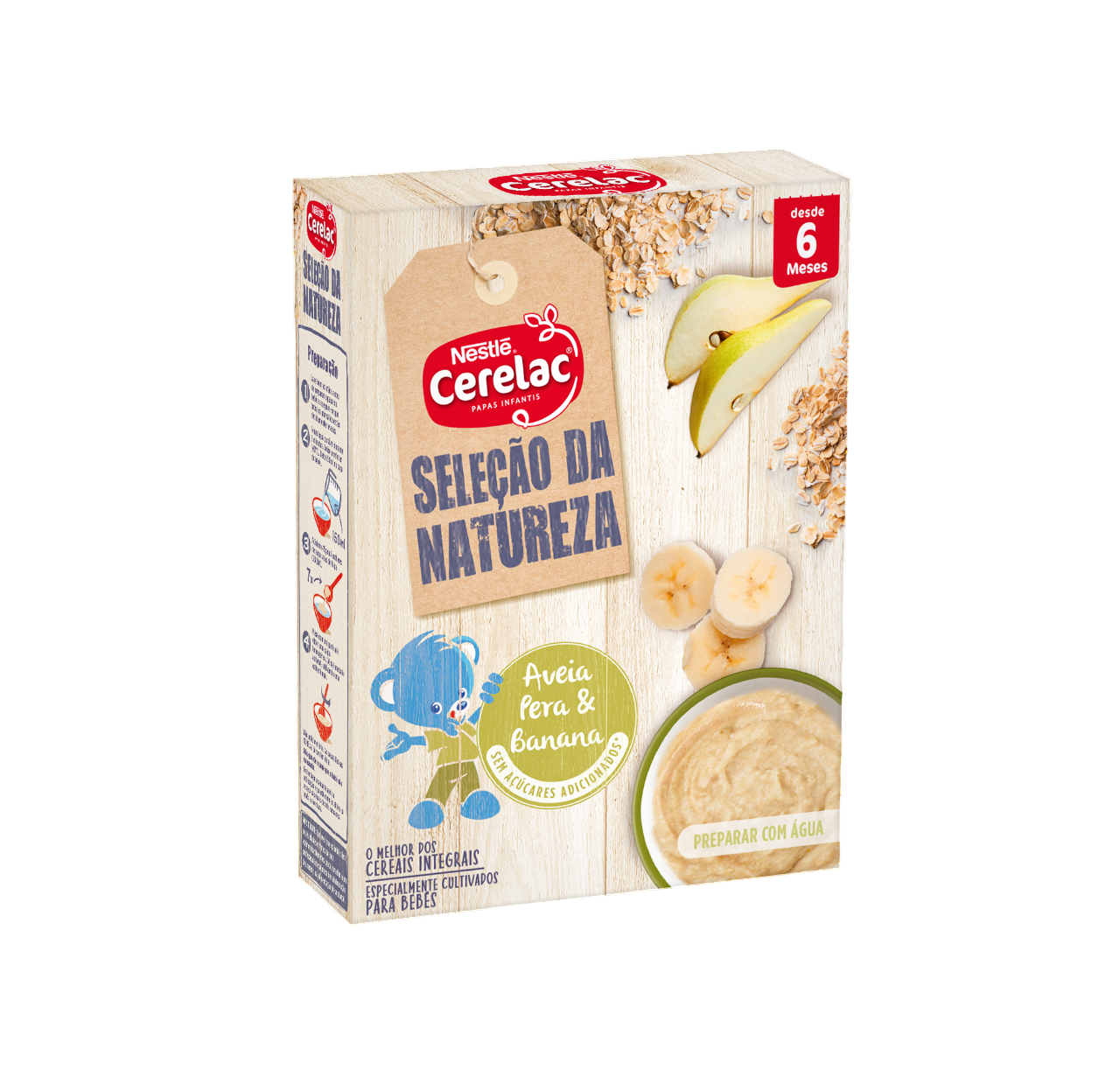 Cerelac Papa Láctea Aveia, Pera e Banana +6M 240g