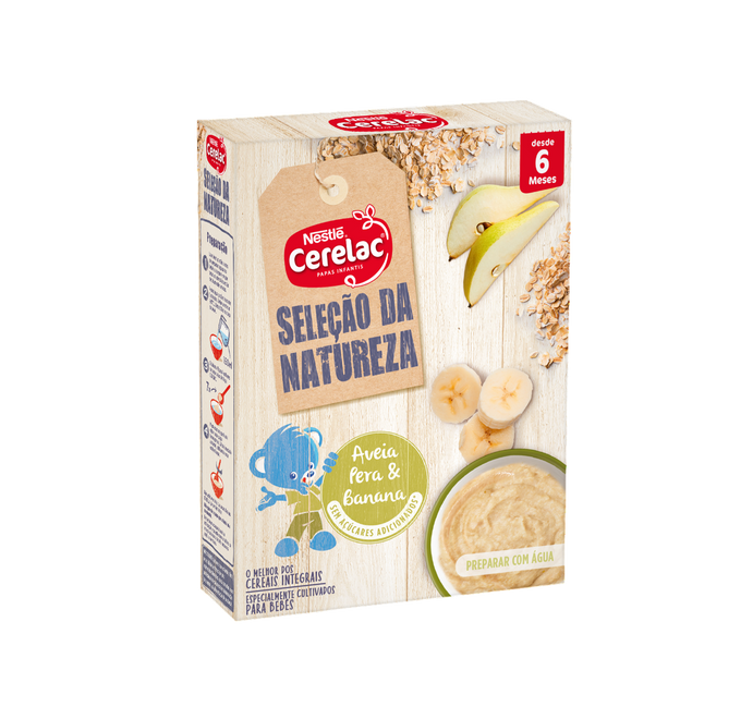 Cerelac Papa Láctea Aveia, Pera e Banana +6M 240g