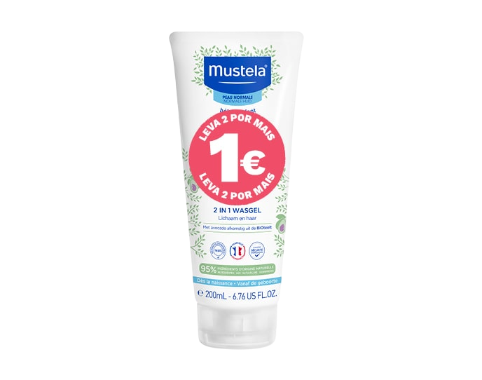 Mustela Bebé 2 em 1 Gel Lavante Cabelo/Corpo Duo (200ml X2) – Leve 2 por 1