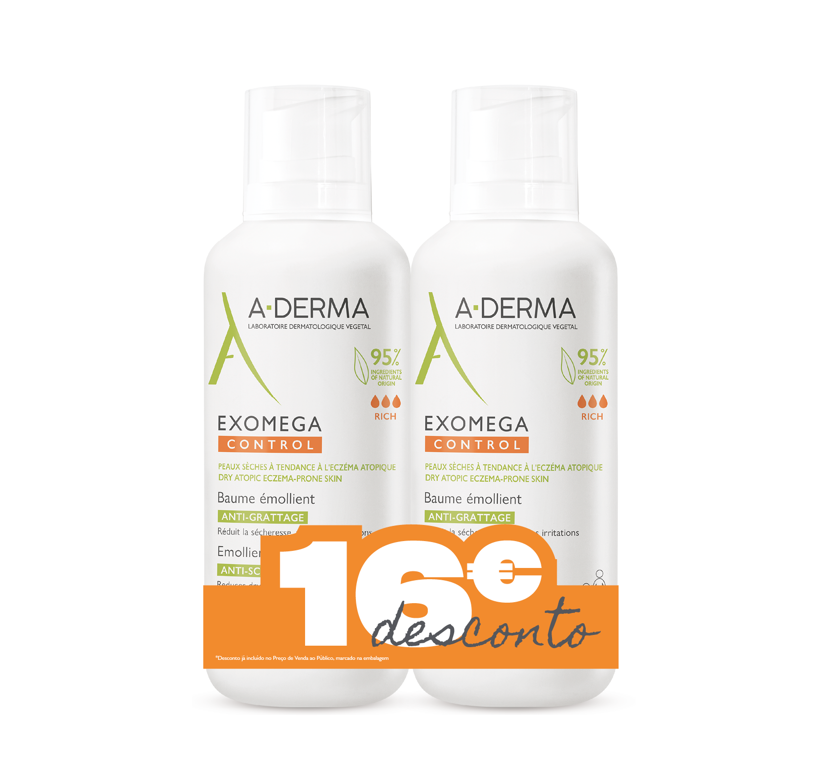 A-Derma Exomega Control Bálsamo Emoliente 2x400ml