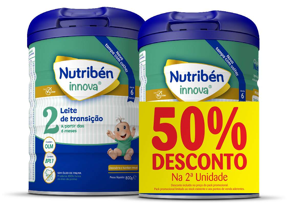 Nutribén Innova 2 Leite De Transição 2x800g -50% na 2 Unid