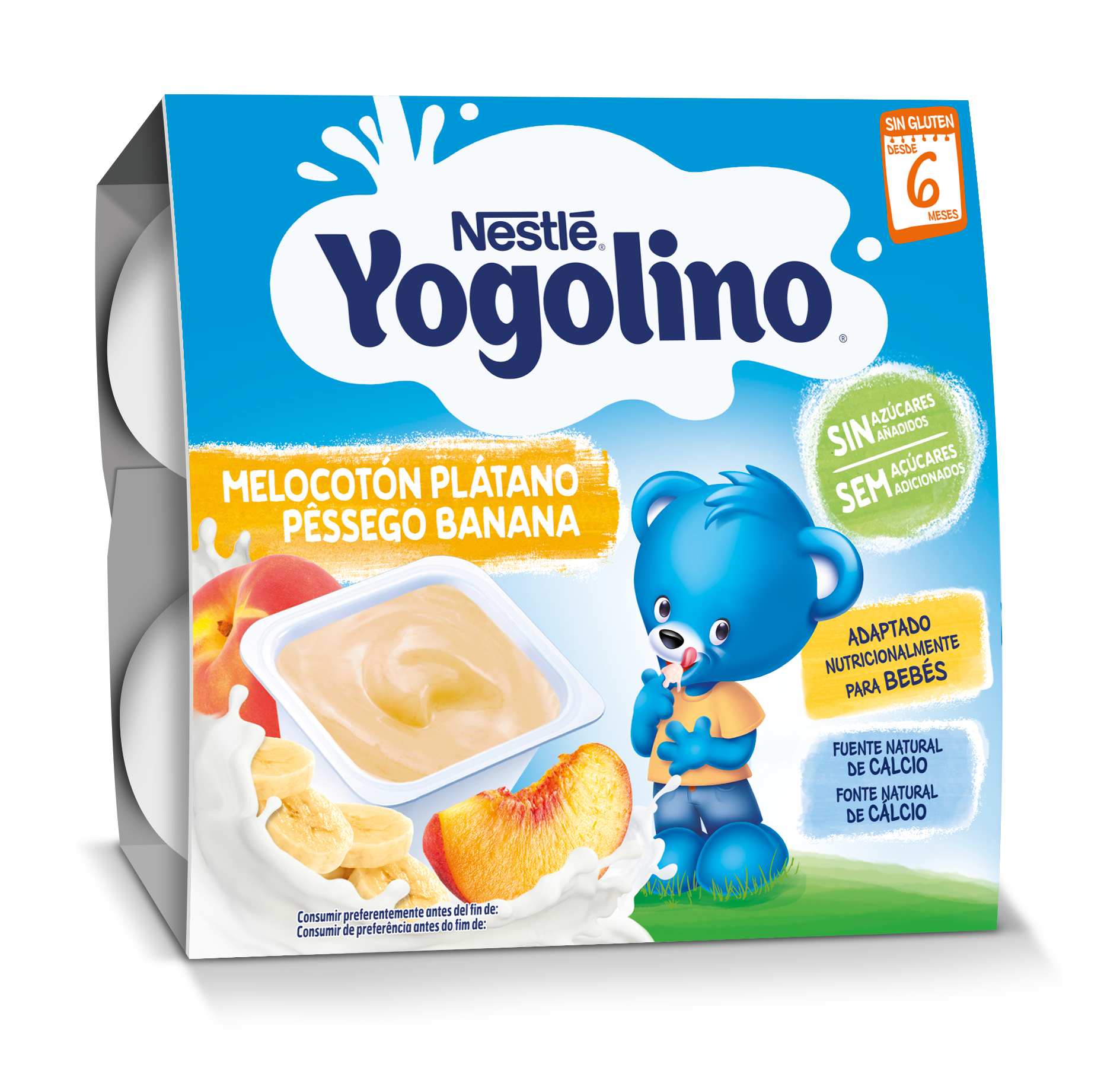 Nestlé Yogolino Pêssego Banana 6M+ 100g x4 