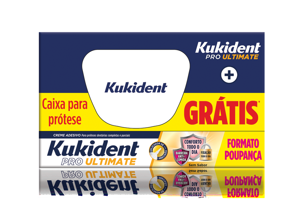 Kukident Pro Ultimate Creme Adesivo sem Sabor 57ml Oferta Caixa