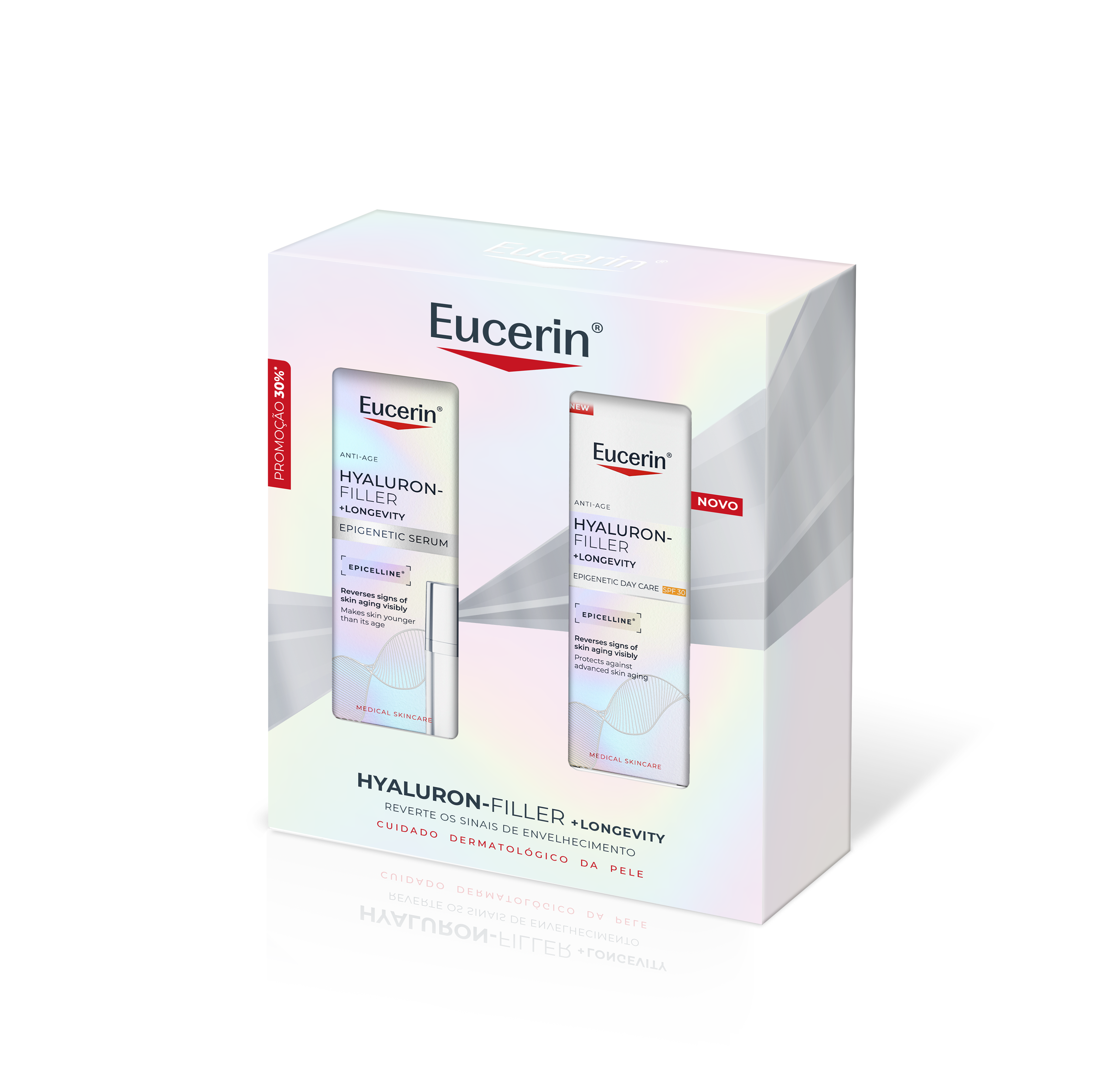 Eucerin Hyaluron-Filler + Longevity Sérum Epigenetic + Creme de Dia Epigenetic FPS30 Coffret Xmas26