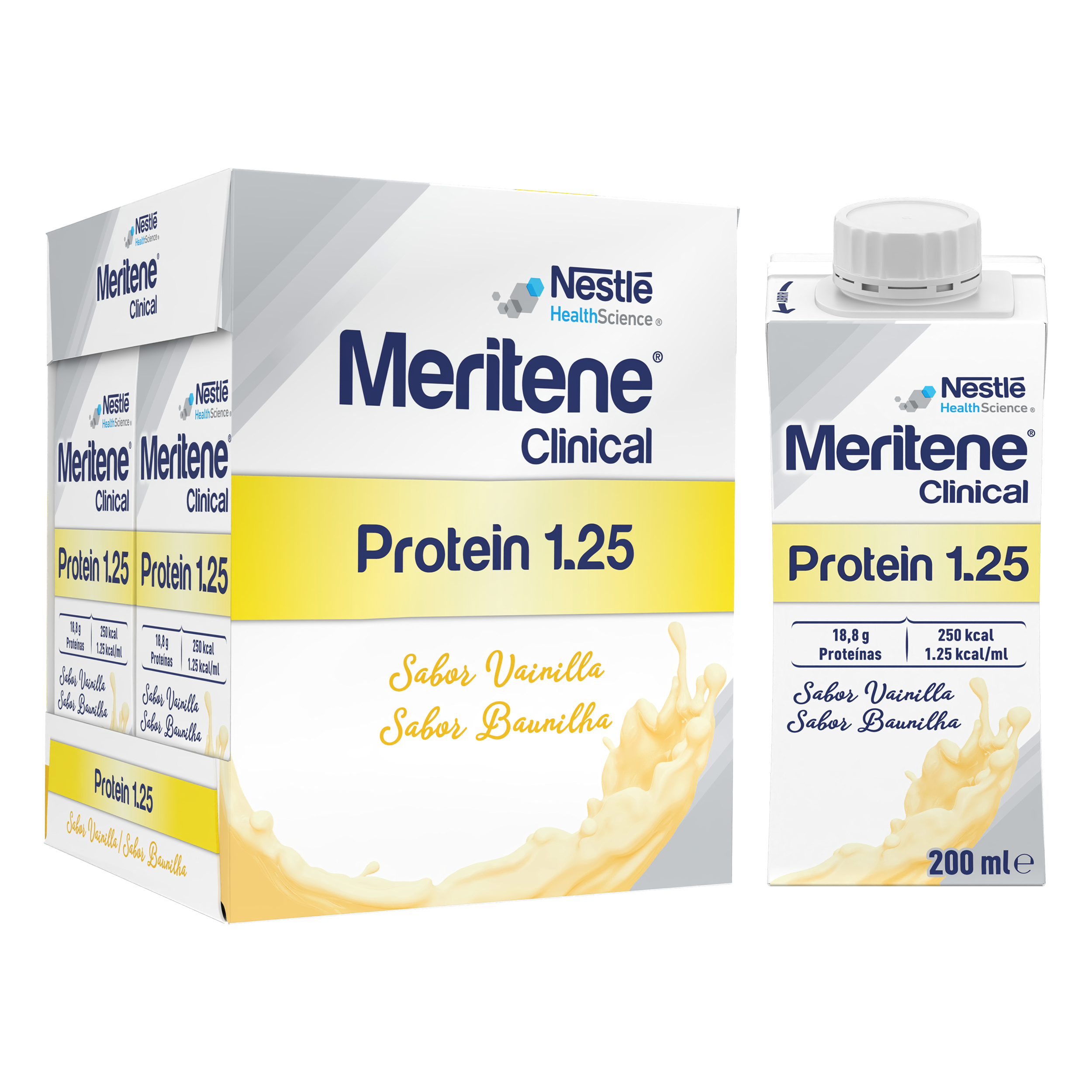 Meritene Clinical Protein 1.25 solução Baunilha - 200ml (x4 unidades)