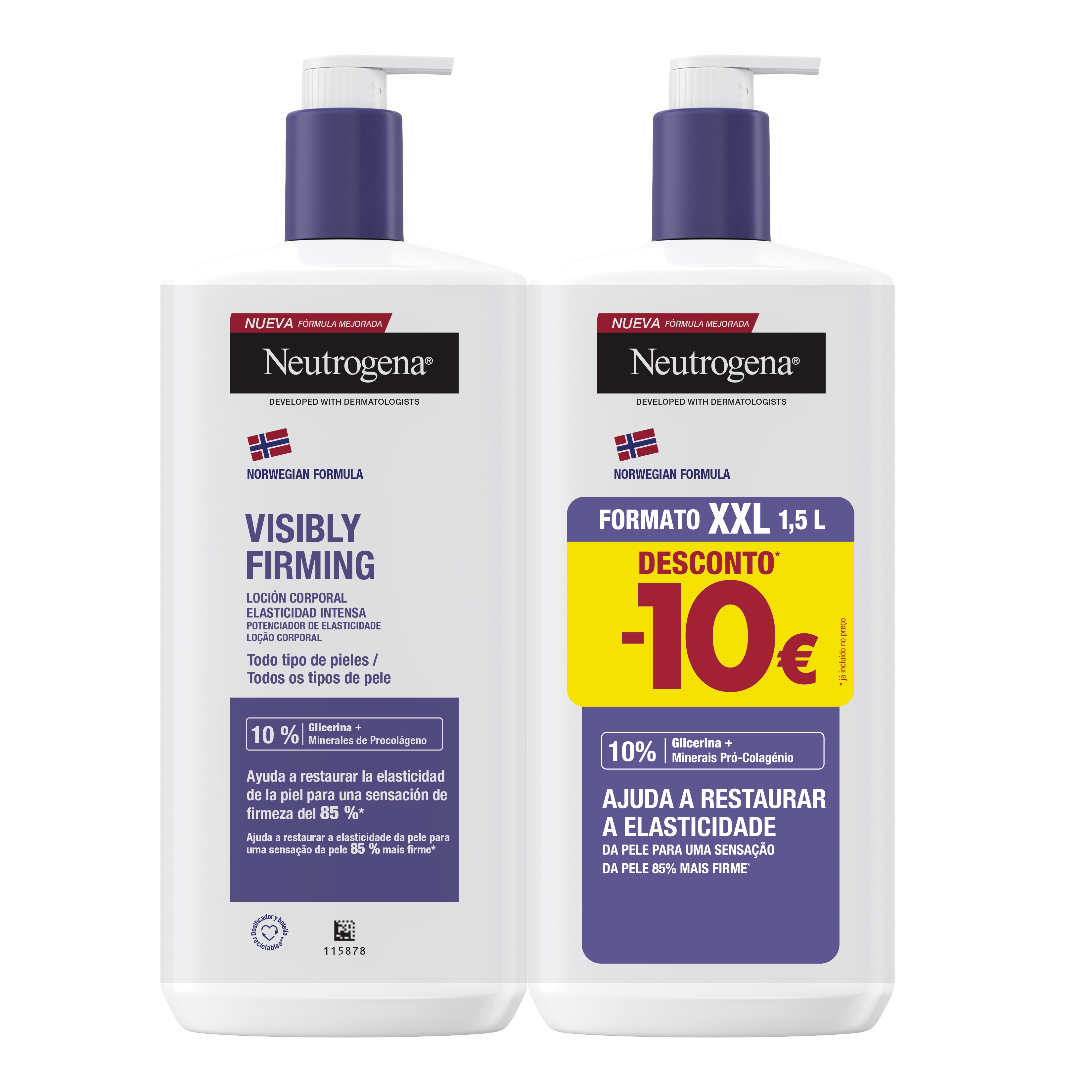 Neutrogena Pack Visibly Renew Loção Refirmante 750 ml x 2 Unidades -10€