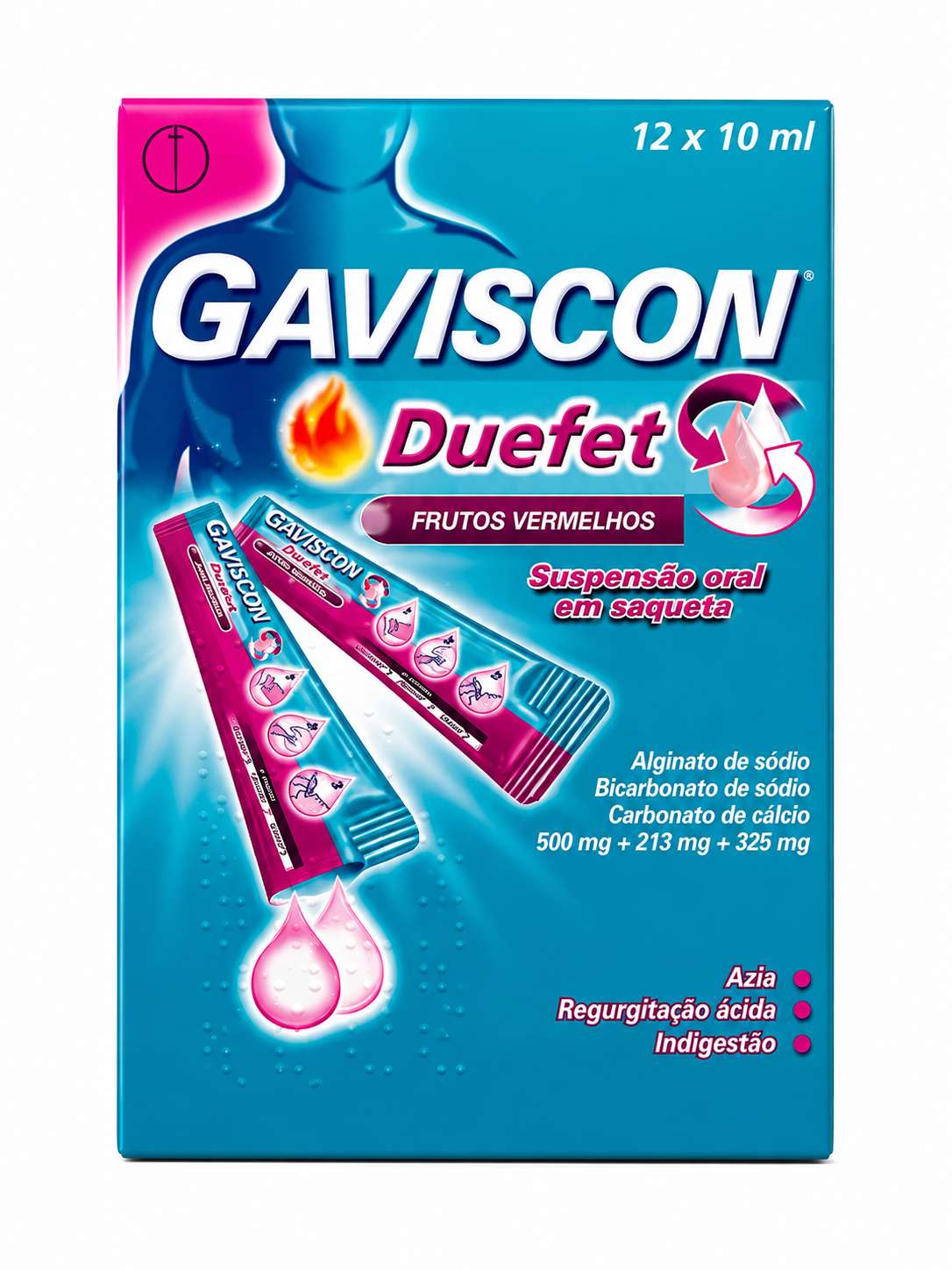 Gaviscon Duefet Frutos Vermelhos 12 Saquetas