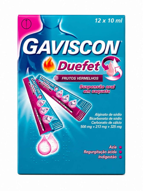 Gaviscon Duefet Frutos Vermelhos 12 Saquetas