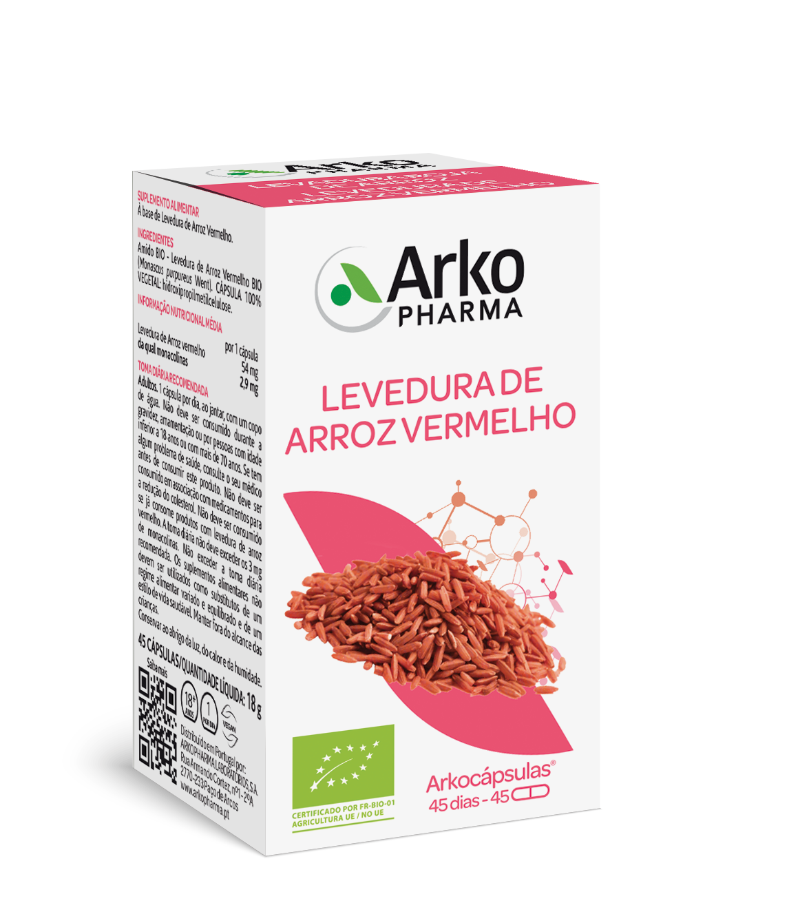 Arkocápsulas Levedura de Arroz Vermelho 45 cápsulas