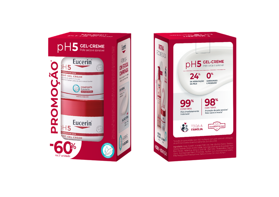 Eucerin Pele Sensivel pH5 Gel-Creme Corpo 350Ml -60% 2 Unid