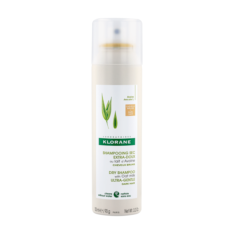 Klorane Capilar Champô Seco c/ Cor de Leite de Aveia Cabelo Castanho, 150ml