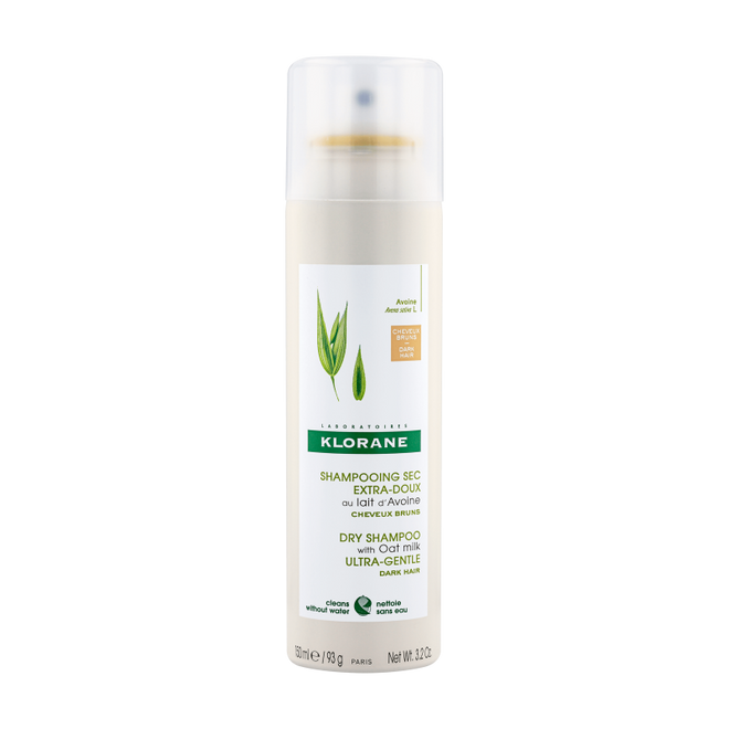 Klorane Capilar Champô Seco c/ Cor de Leite de Aveia Cabelo Castanho, 150ml