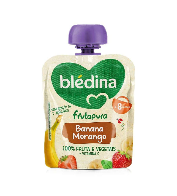 Blédina Frutapura Saqueta Banana Morango 85g +8M
