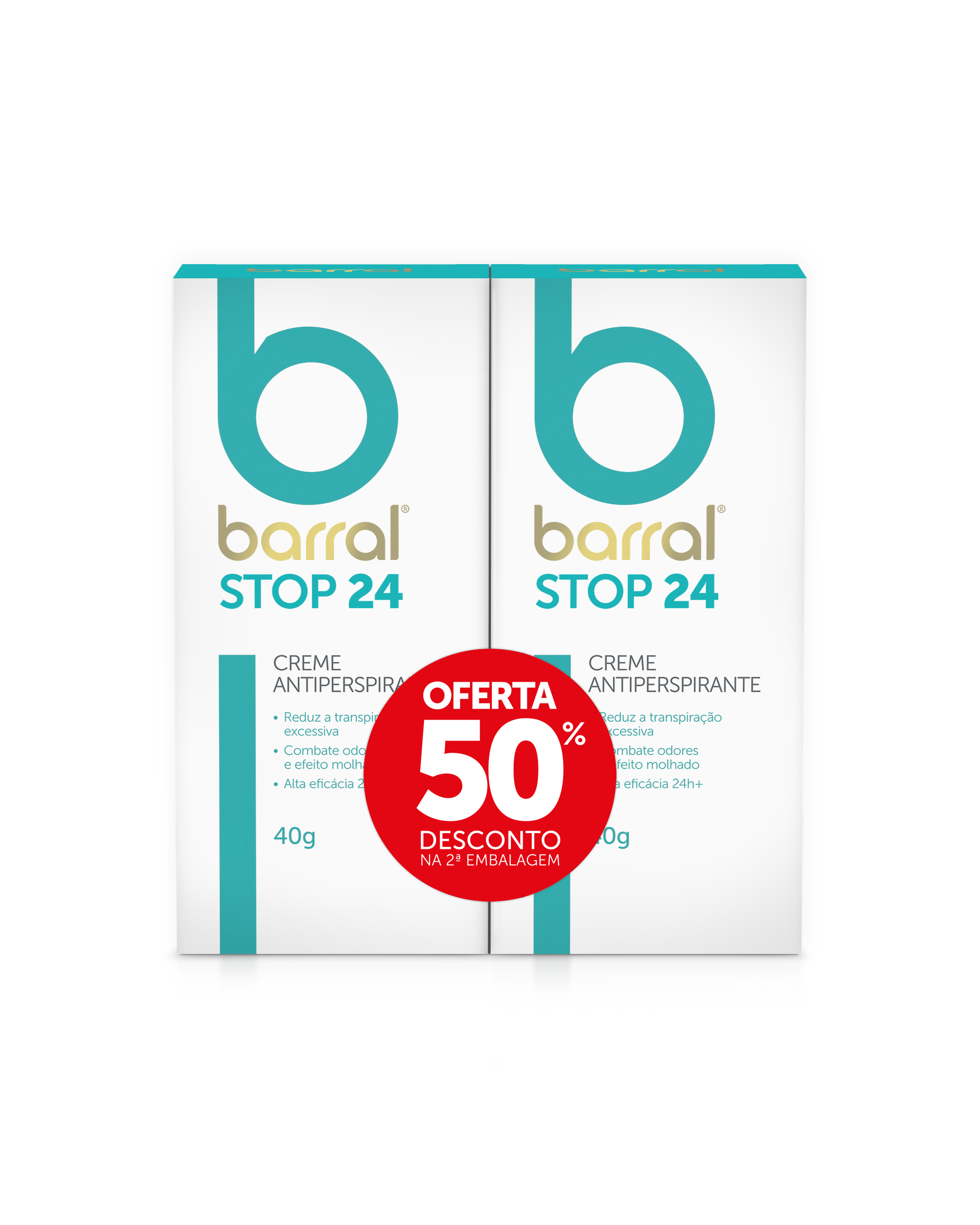 Barral Stop24 Creme - 40g X2 Desconto 50% 2ªUN