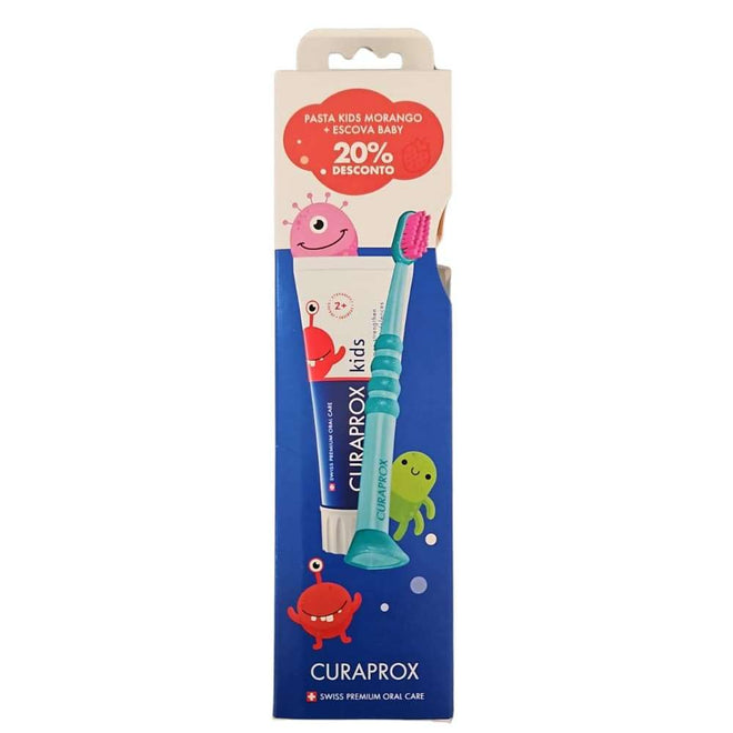 Curaprox Baby Escova + Kids Pasta Morango 60ml - 20%