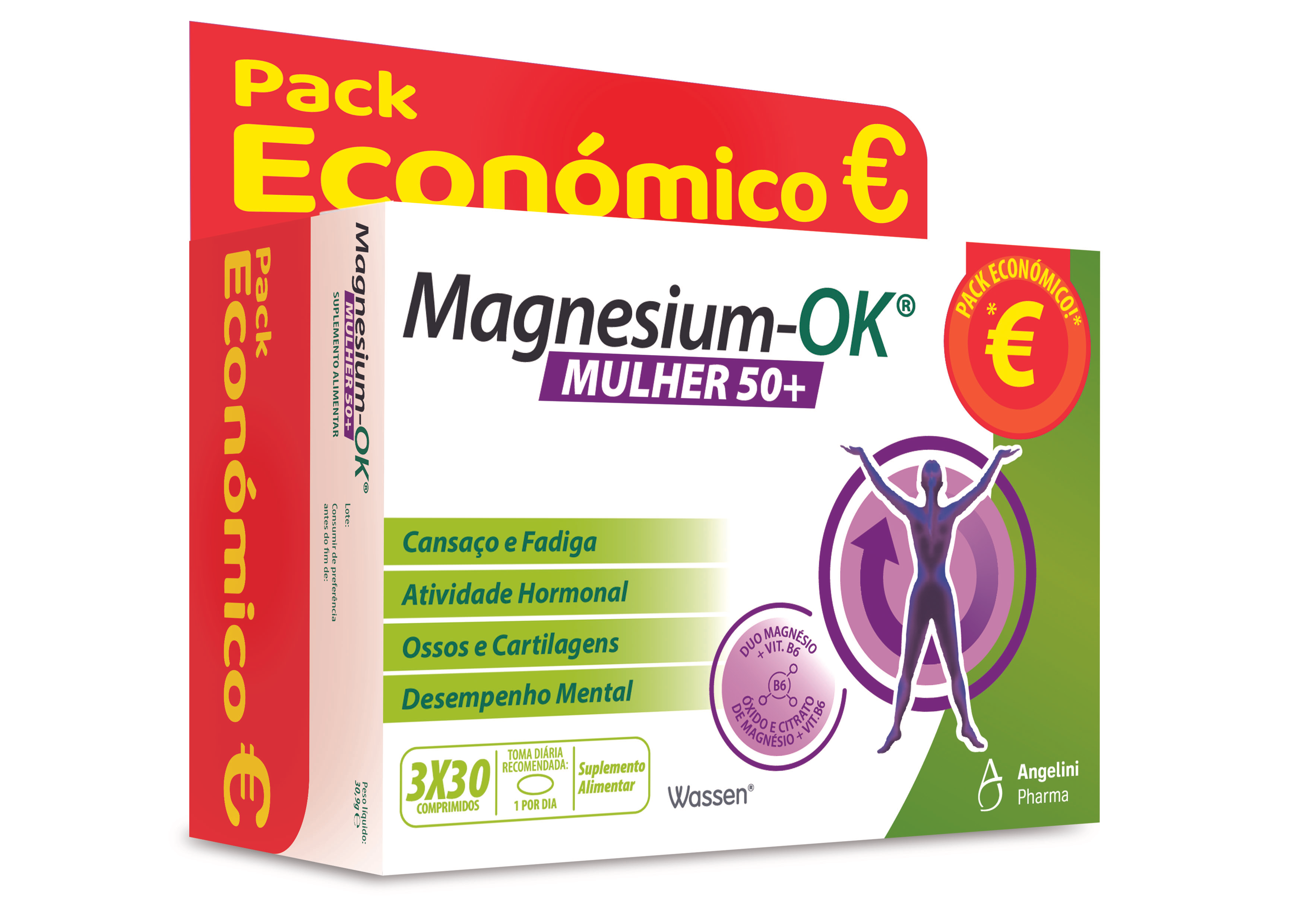 Magnesium-Ok Mulher 50+ Compr 30x3 Pack Económico