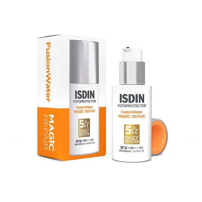 ISDIN Fotoprotector FusionWater MAGIC REPAIR SPF50 50ML - Protetor solar facial ultraligeiro com tripla ação anti-fotoenvelhecimento