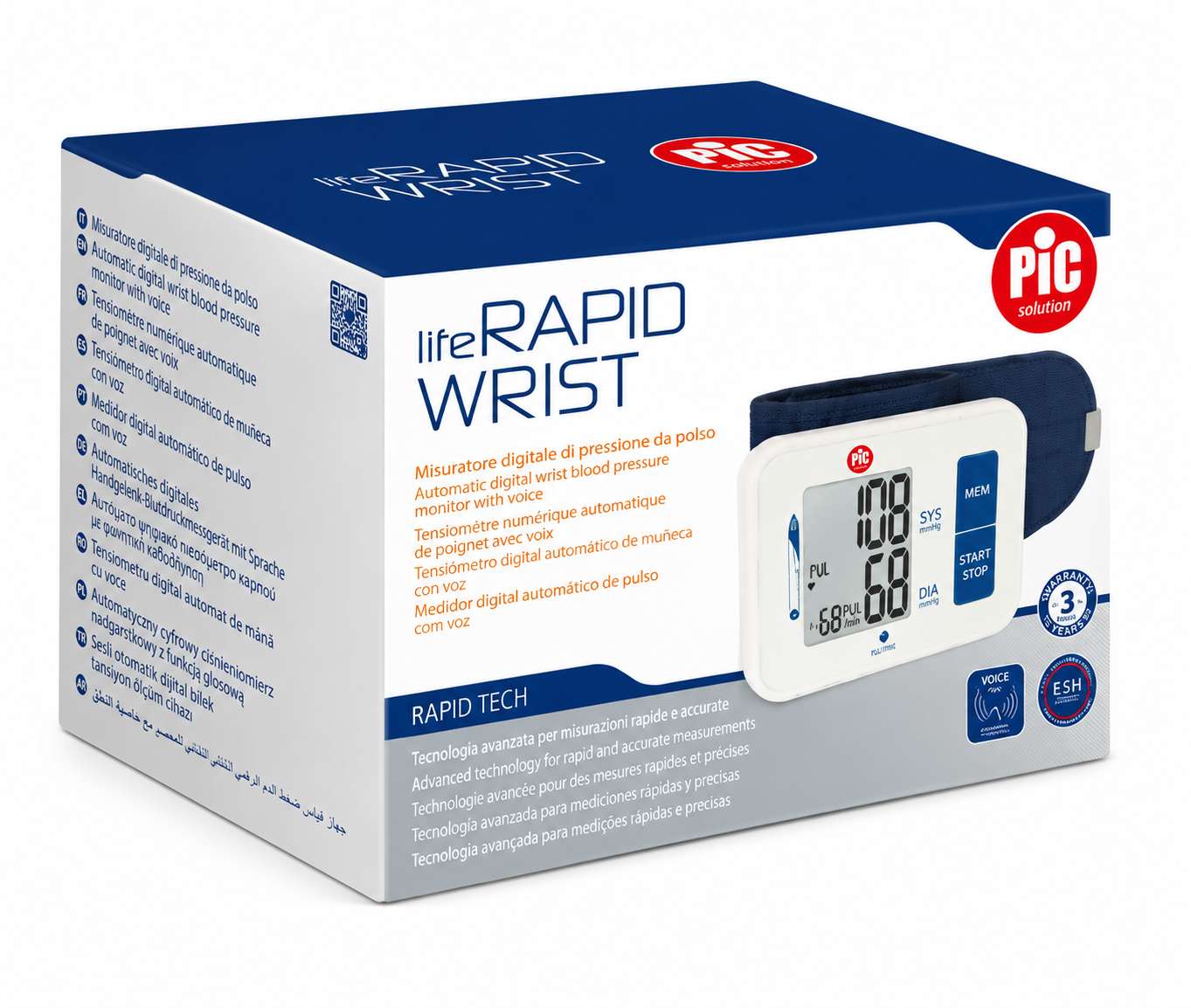 Pic Solution LiteRapid Wrist Medidor automático da pressão arterial