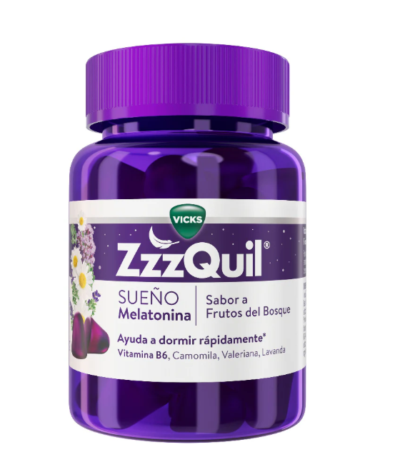 ZzzQuil Sono Melatonina Gomas Sabor Frutos do Bosque 60 Lavanda
