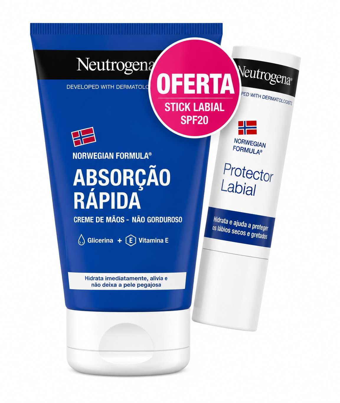 Neutrogena Creme de Mãos de Rápida Absorção Oferta Protetor Labial FPS 20