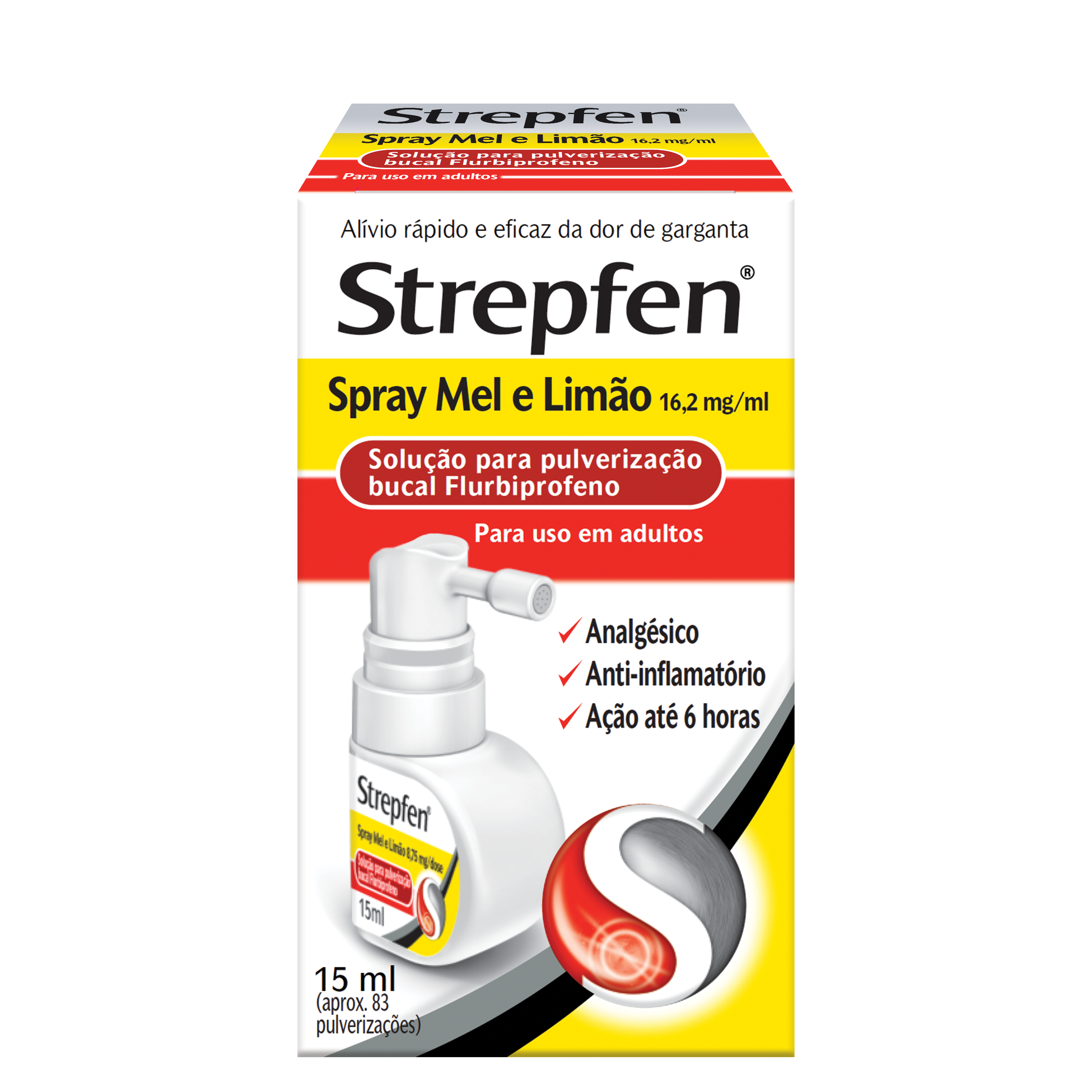 Strepfen Spray Mel e Limão