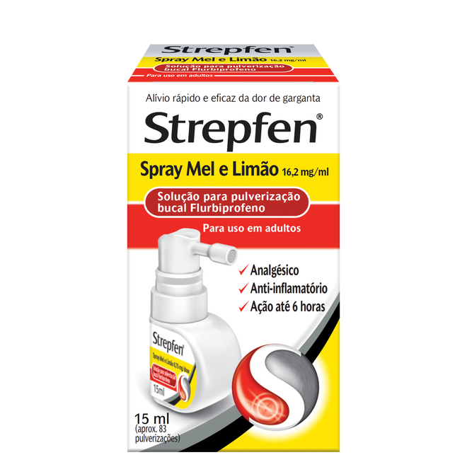 Strepfen Spray Mel e Limão