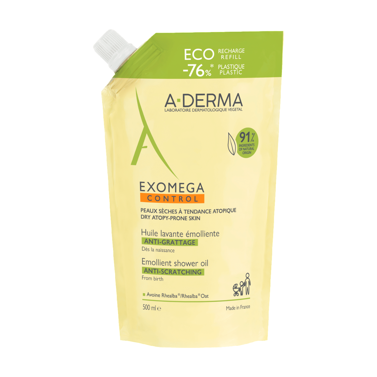 A-Derma Exomega Control Óleo Duche Recarga 500ml