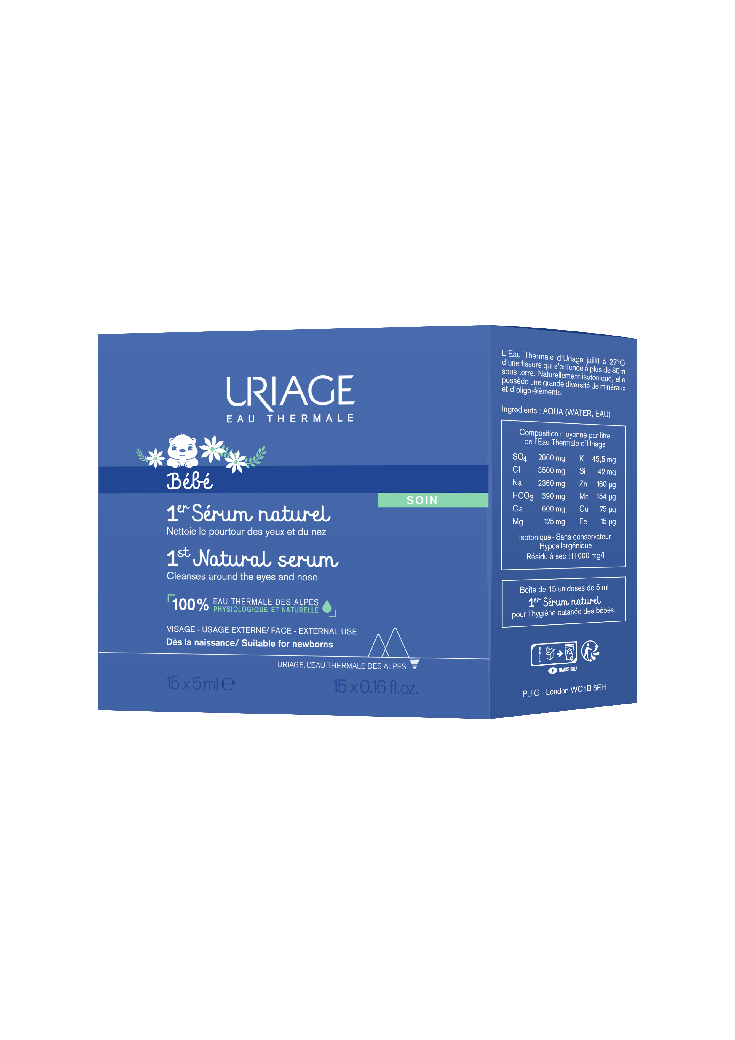 Uriage Bebé 1º Soro Fisiológico Natural 5ml x 15