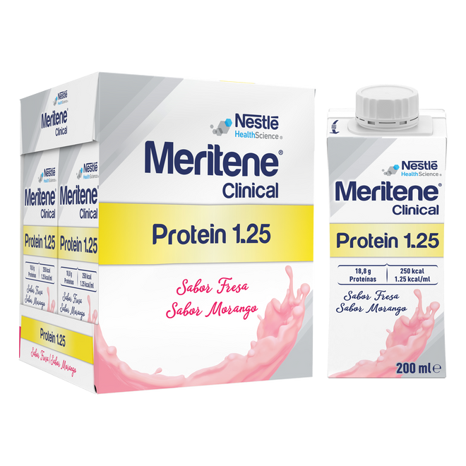 Meritene Clinical Protein 1.25 solução Morango - 200ml (x4 unidades)
