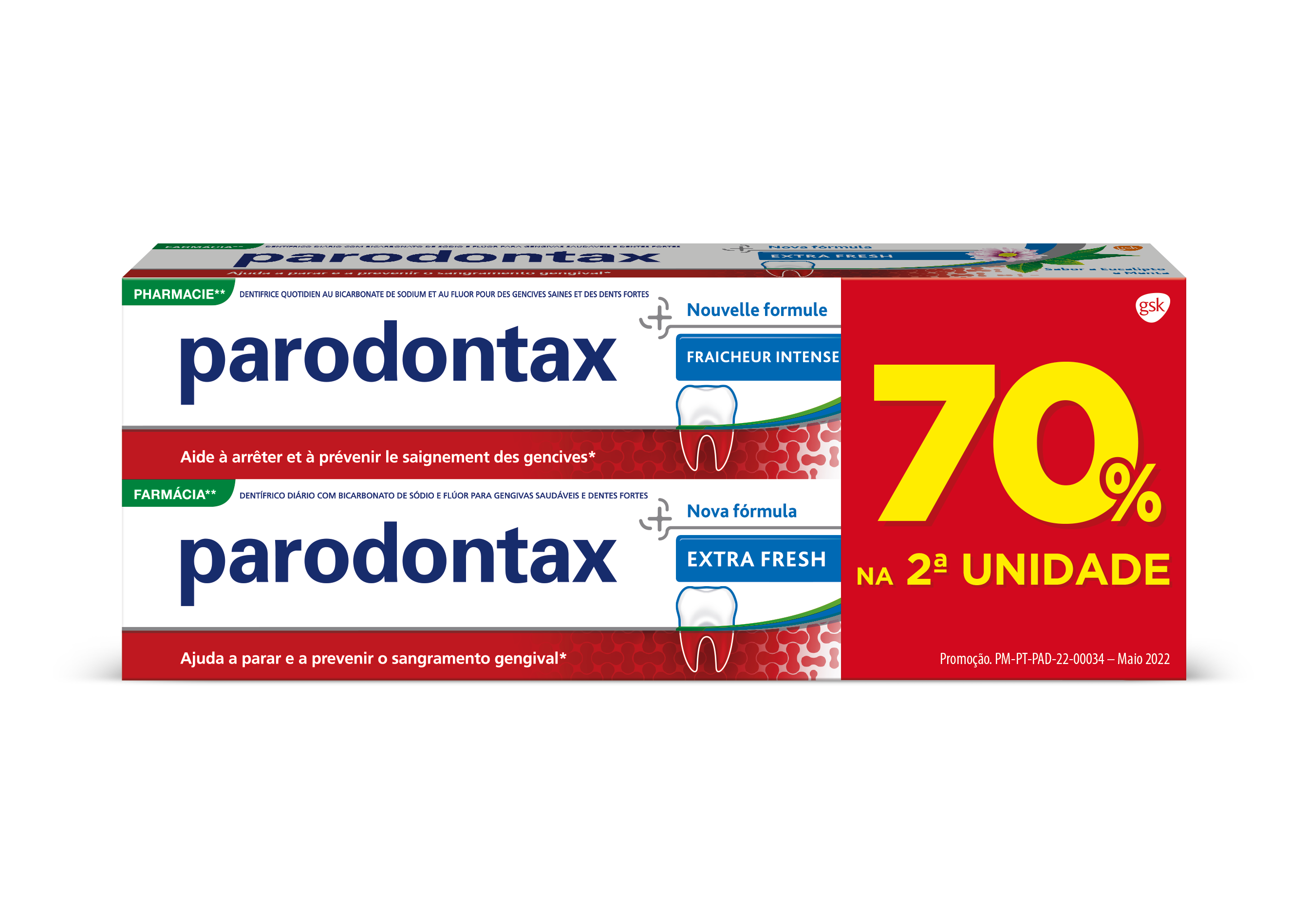 Parodontax Extra Fresh 2x75ml com desconto de 70% na 2ª unidade
