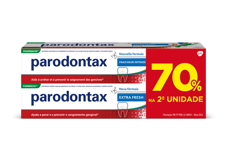 Parodontax Extra Fresh 2x75ml com desconto de 70% na 2ª unidade