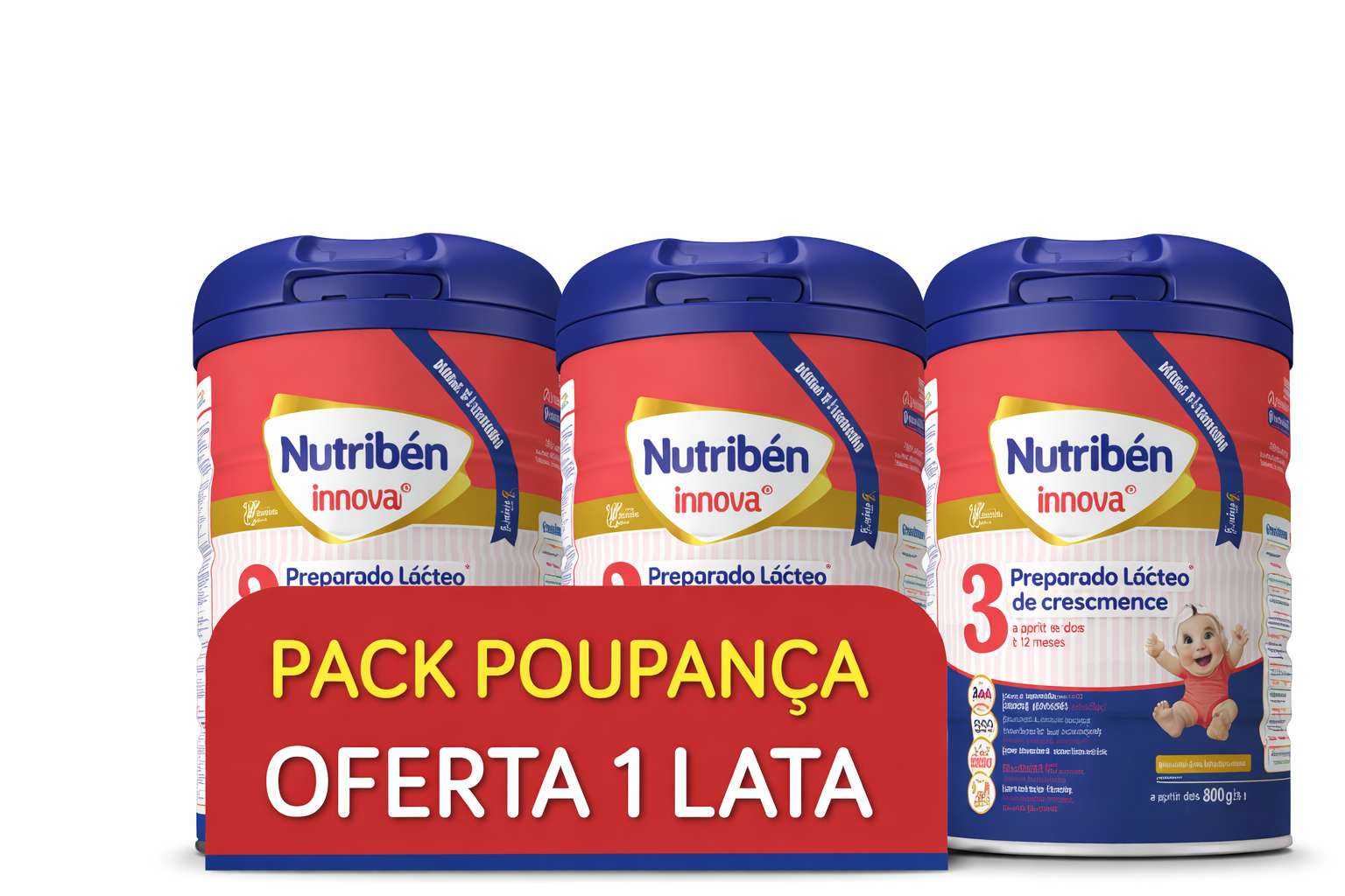 Nutribén Innova 3 Leite Crescimento 800g x2  + 1 Lata Oferta