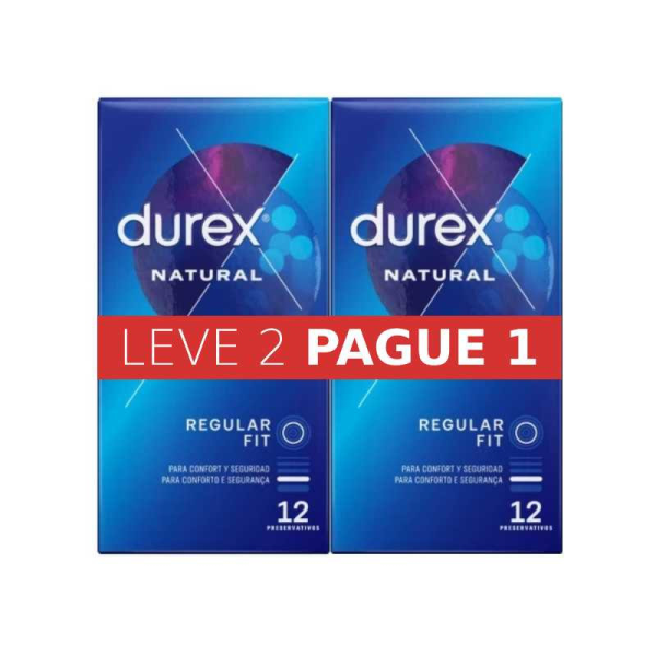 Durex Natural Plus Preservativo 2x12 unidades com Oferta 2ª Embalagem