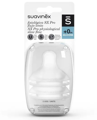 Suavinex Sx Pro Tetina Fisiológica Silicone S 0M+ x2 